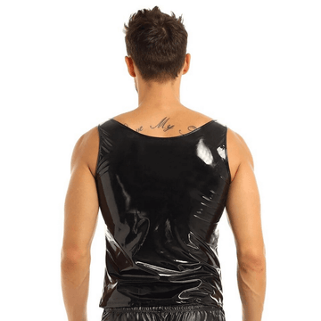 Men's Black Tank Top / Erotic Sleeveless Shirt / Wetlook Clubwear / Male Sexy Outfits - EVE's SECRETS